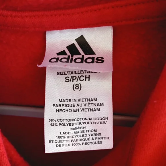 Adidas S/8 Red & Gray Logo Hoodie - Picture 4 of 7